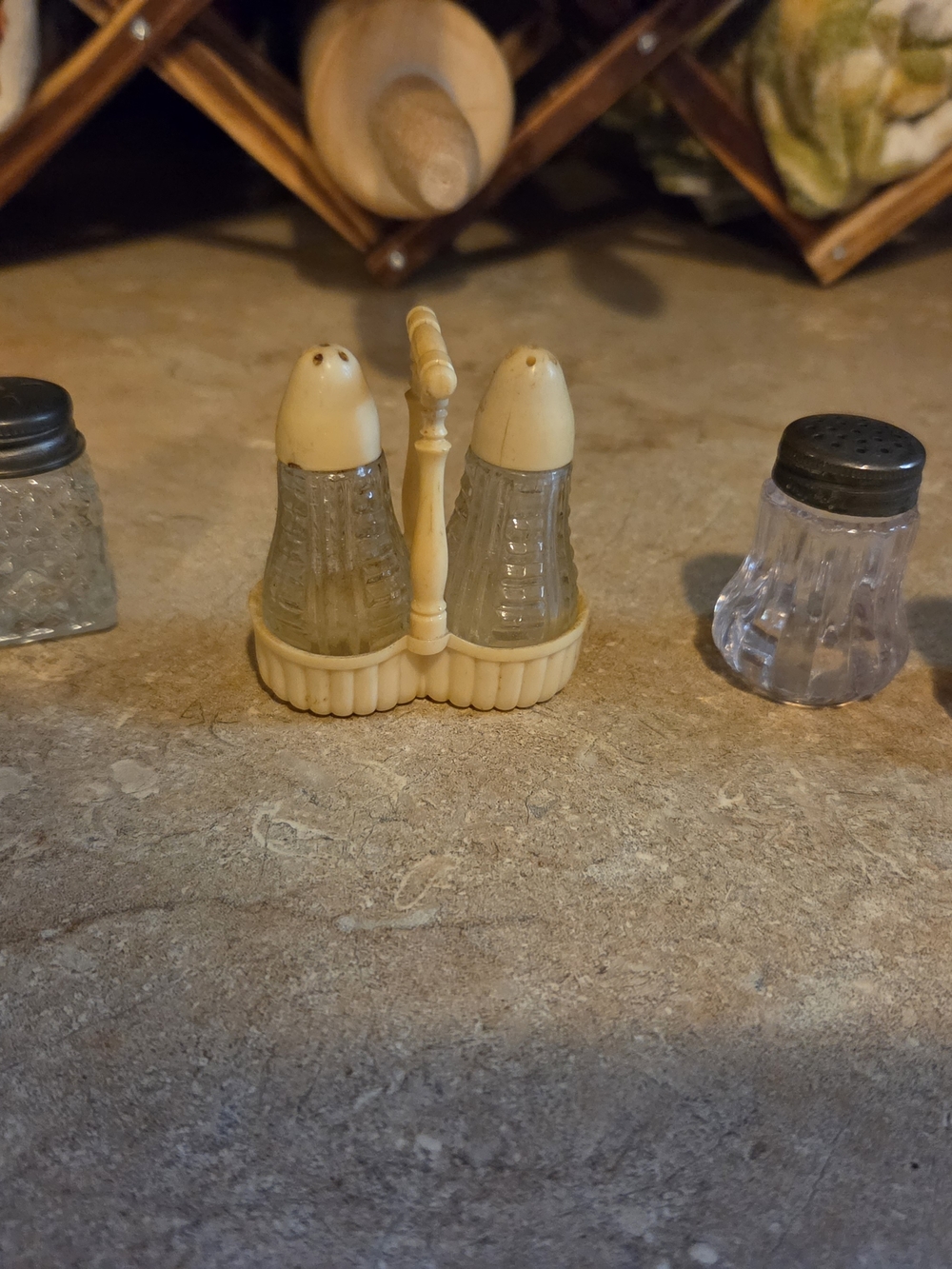 Set of 3 Vintage Salt & Pepper Shakers
